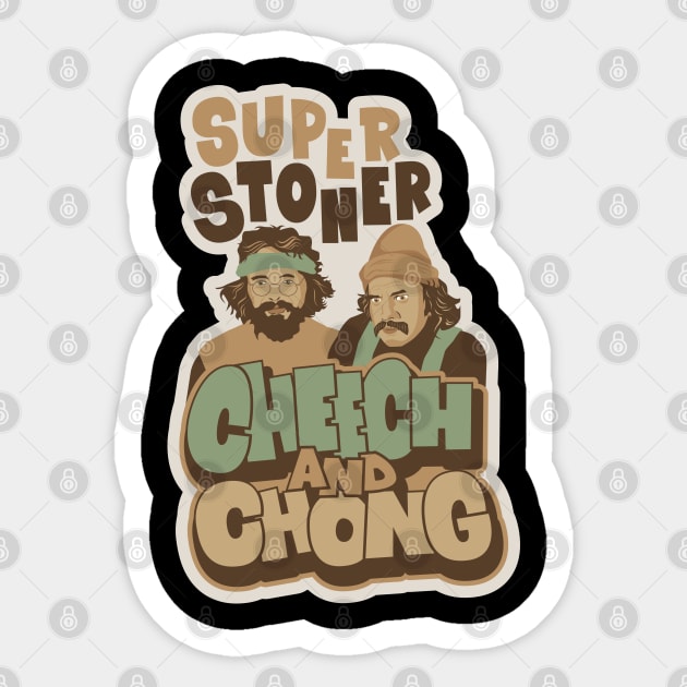 Blazing Laughter - Unleash the Hilarious Adventures of Cheech and Chong Sticker by Boogosh